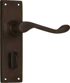 Victorian Lever - Long Backplate Antique Brass / Privacy | Privacy