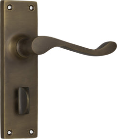Victorian Lever - Long Backplate Antique Brass / Privacy | Privacy