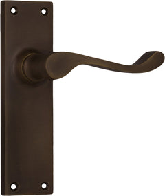 Victorian Lever - Long Backplate Antique Brass / Latch | Passage