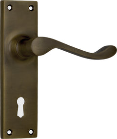 Victorian Lever - Long Backplate Antique Brass / Lock | Lock (Skeleton Key)