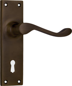 Victorian Lever - Long Backplate Antique Brass / Lock | Lock (Skeleton Key)