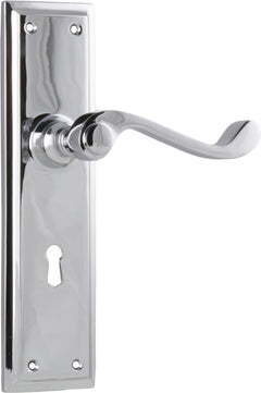 Milton Lever - Long Backplate Chrome Plated / Lock | Lock (Skeleton Key)