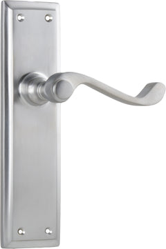 Milton Lever - Long Backplate Satin Chrome / Latch | Passage