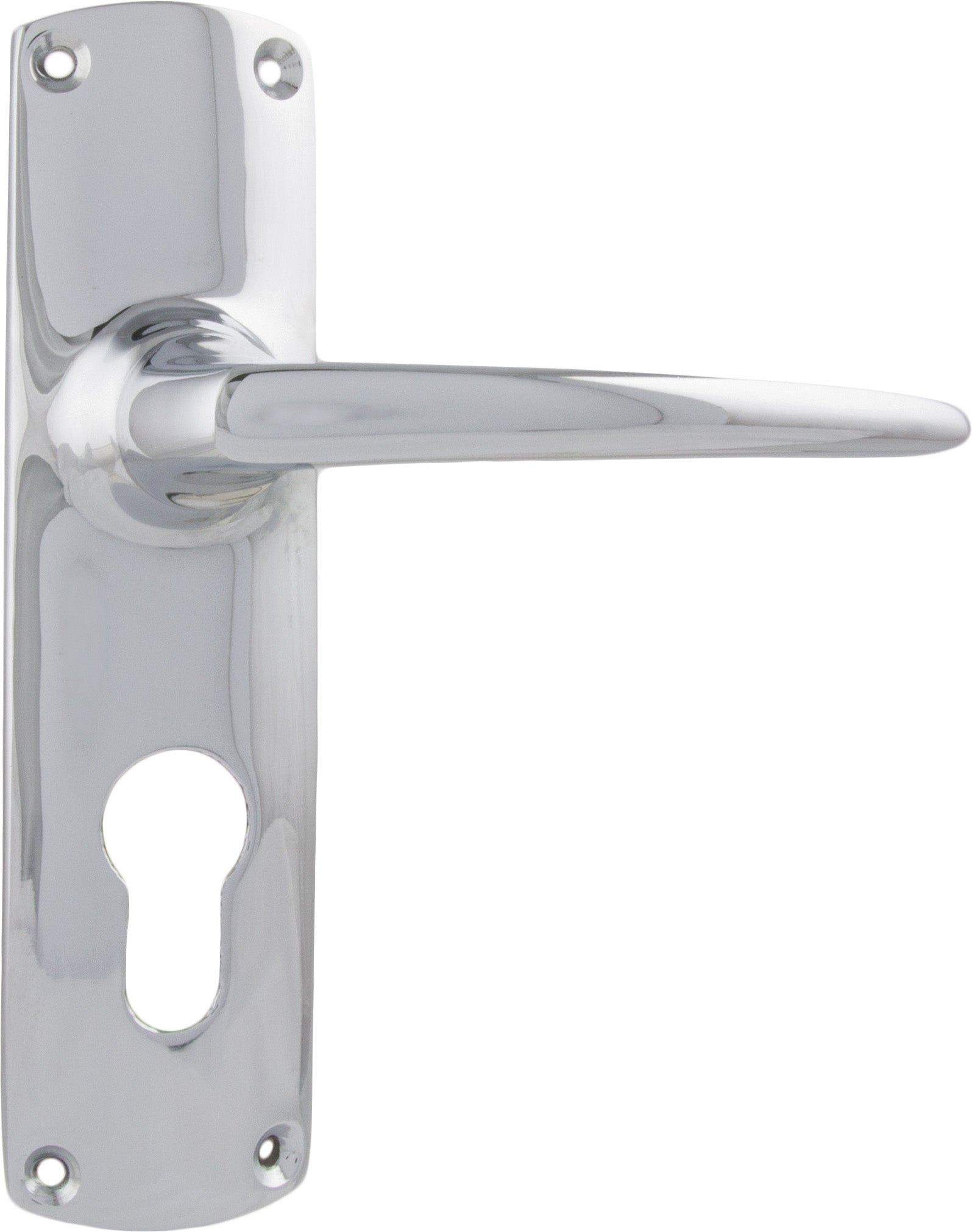 Retro Lever - Long Backplate Chrome Plated / Euro | Entrance