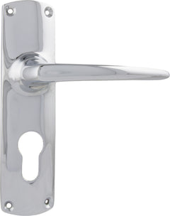 Retro Lever - Long Backplate Chrome Plated / Euro | Entrance
