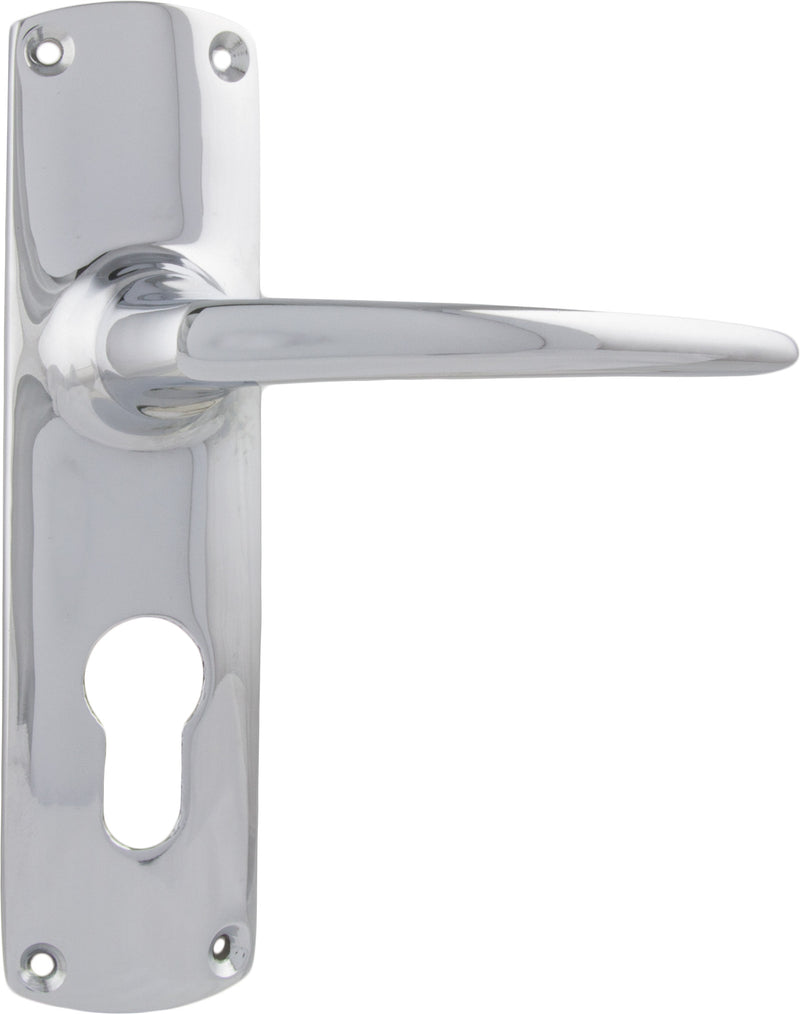 Retro Lever - Long Backplate Chrome Plated / Euro | Entrance