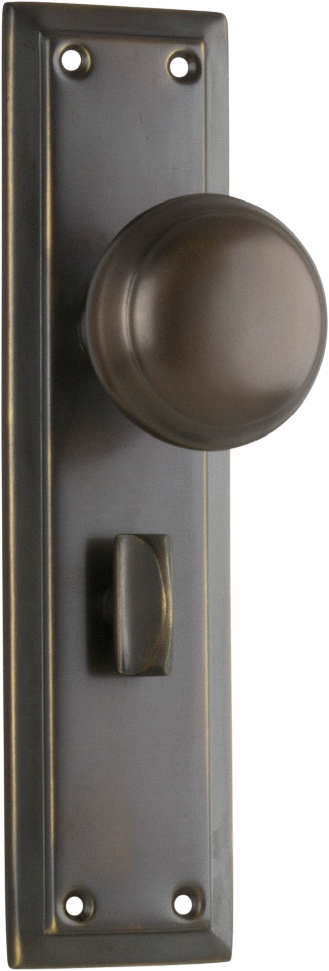 Richmond Door Knob - Long Backplate Antique Brass / Privacy | Privacy