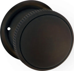 Small Milled Edged Mortice Knob - Round Rose Antique Brass / Passage