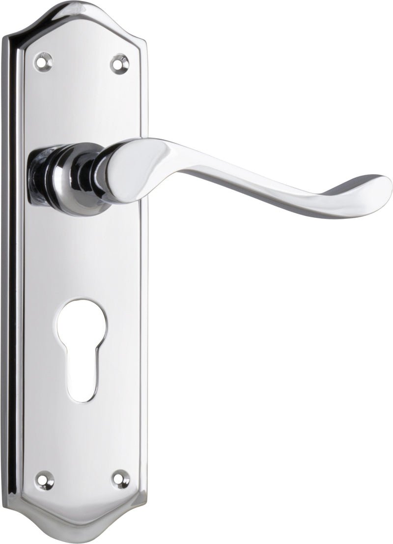 Henley Lever - Long Backplate Chrome Plated / Euro | Entrance