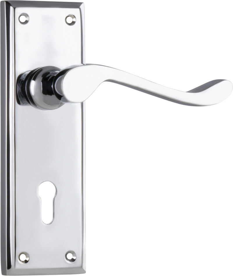 Camden Lever - Long Backplate Chrome Plated / Lock | Lock (Skeleton Key)