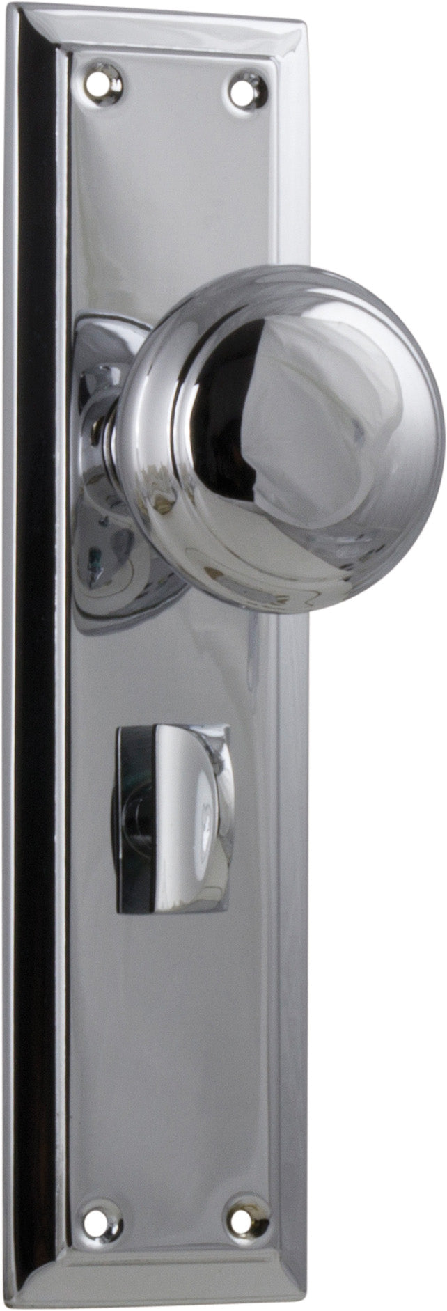 Richmond Door Knob - Long Backplate Chrome Plated / Privacy | Privacy