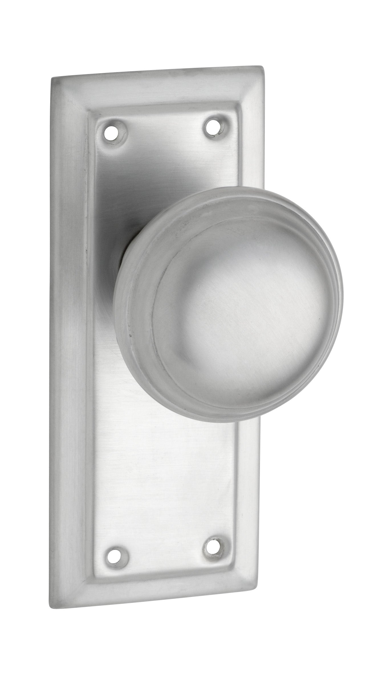 Richmond Door Knob - Short Backplate Satin Chrome / Latch | Passage