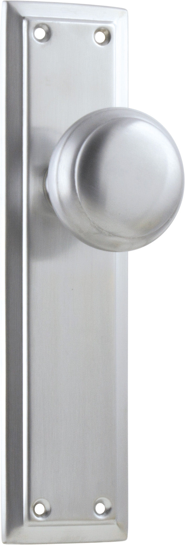 Richmond Door Knob - Long Backplate Satin Chrome / Latch | Passage