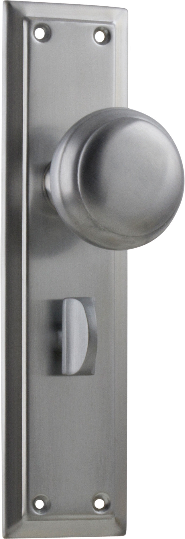 Richmond Door Knob - Long Backplate Satin Chrome / Privacy | Privacy