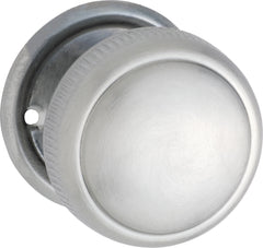 Large Milled Edged Mortice Knob - Round Rose Satin Chrome / Passage