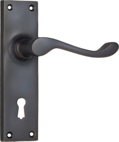Victorian Lever - Long Backplate Antique Copper / Lock | Lock (Skeleton Key)