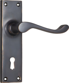 Victorian Lever - Long Backplate Antique Copper / Lock | Lock (Skeleton Key)