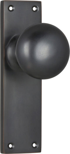 Victorian Knob - Long Backplate Antique Copper / Latch | Passage