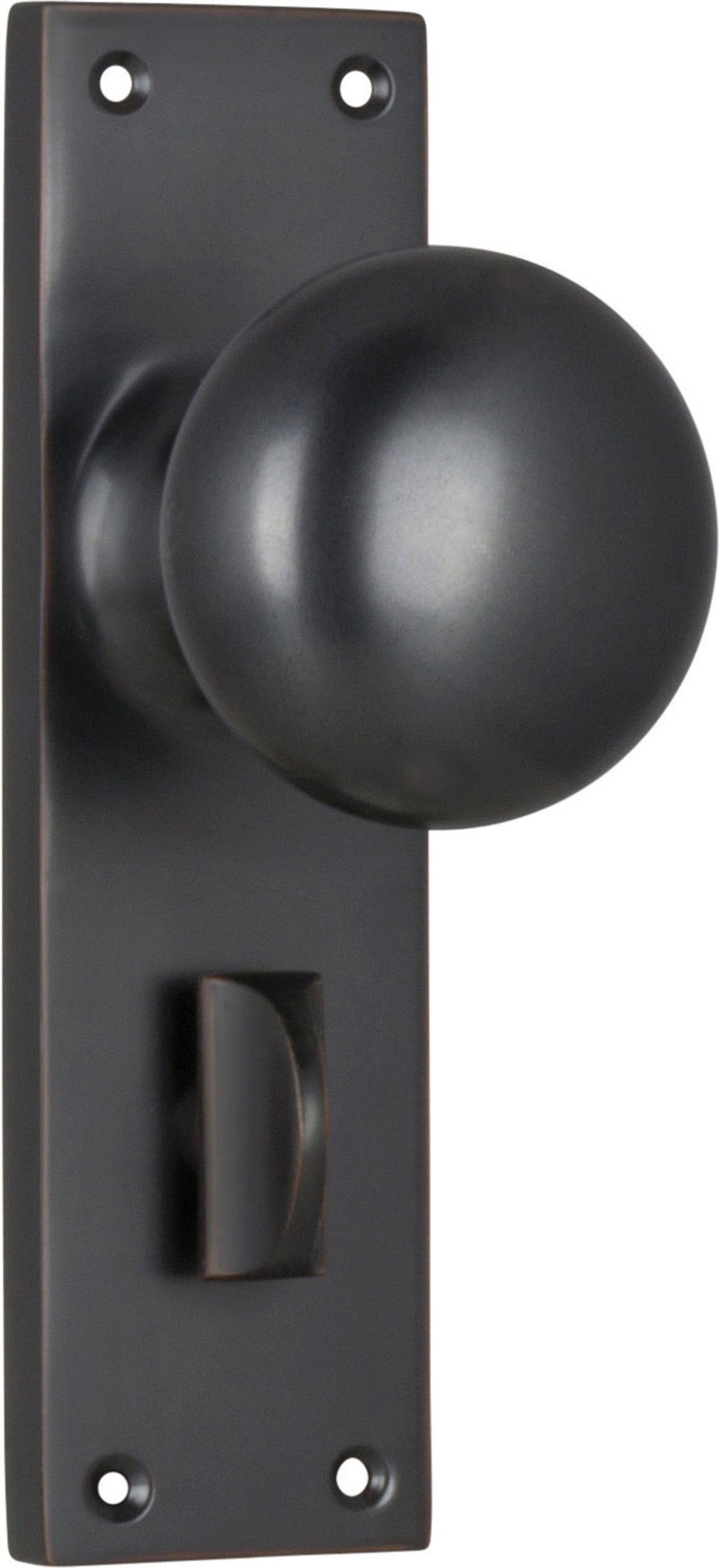 Victorian Knob - Long Backplate Antique Copper / Privacy | Privacy