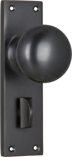 Victorian Knob - Long Backplate Antique Copper / Privacy | Privacy