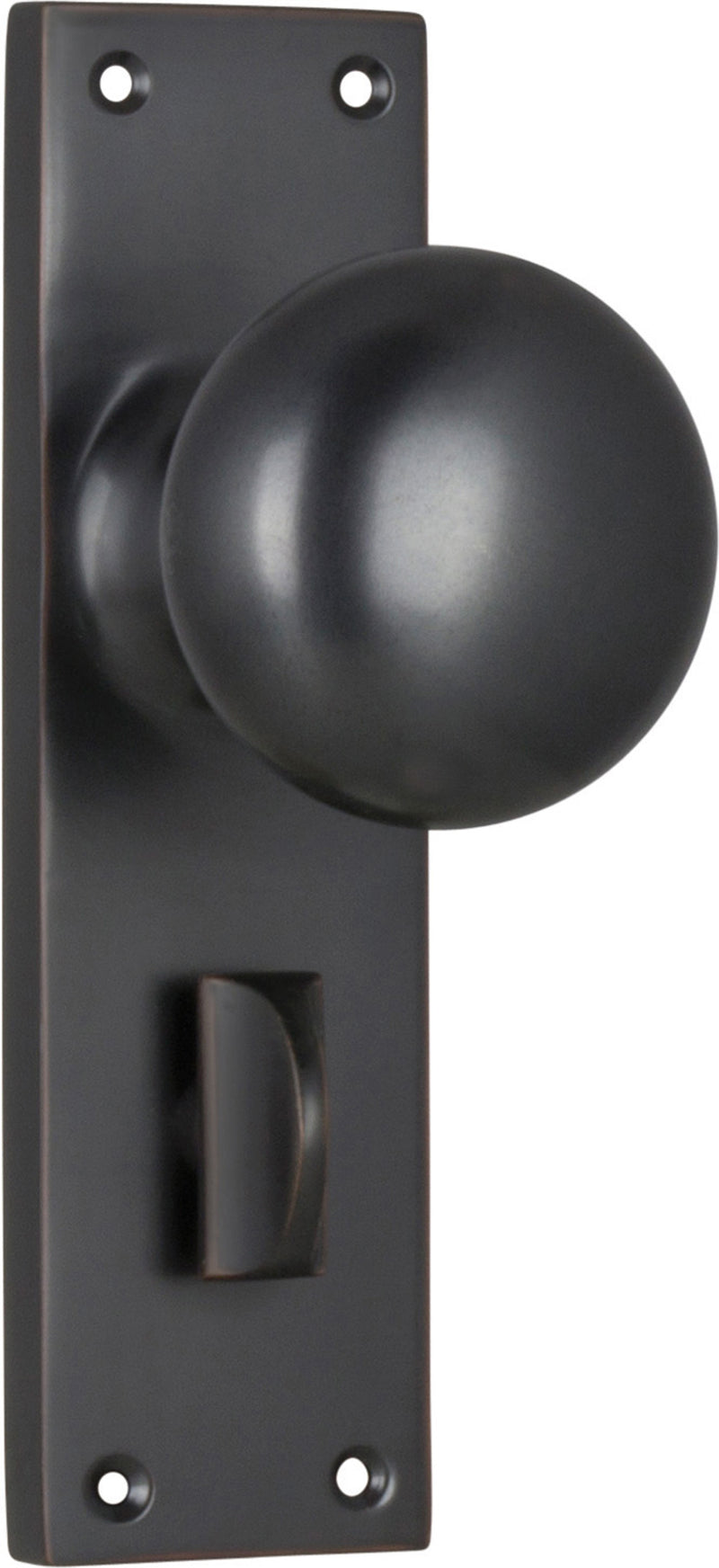 Victorian Knob - Long Backplate Antique Copper / Privacy | Privacy