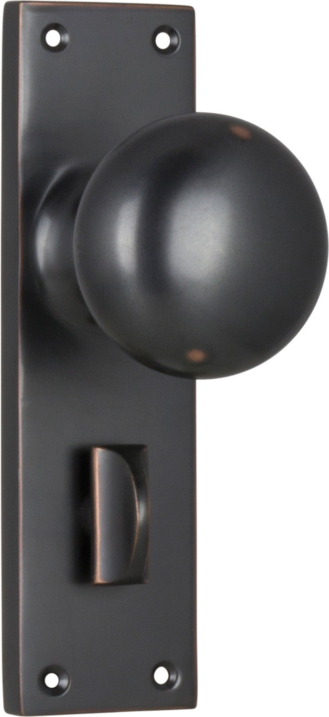 Victorian Knob - Long Backplate Antique Copper / Privacy | Privacy