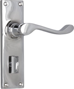 Victorian Lever - Long Backplate Chrome Plated / Privacy | Privacy