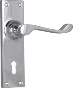 Victorian Lever - Long Backplate Chrome Plated / Lock | Lock (Skeleton Key)