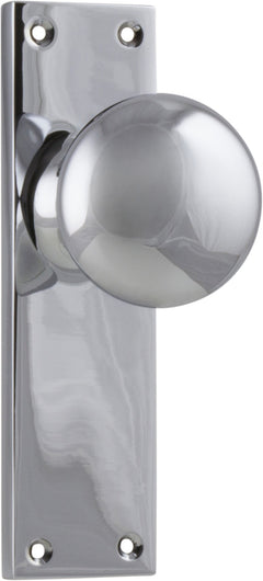 Victorian Knob - Long Backplate Chrome Plated / Latch | Passage