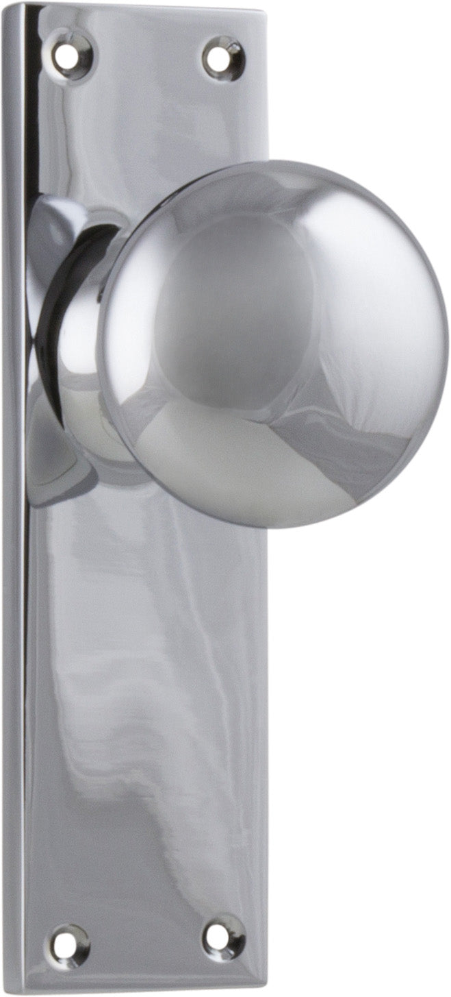 Victorian Knob - Long Backplate Chrome Plated / Latch | Passage