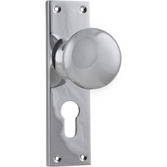 Victorian Knob - Long Backplate Chrome Plated / Euro | Entrance