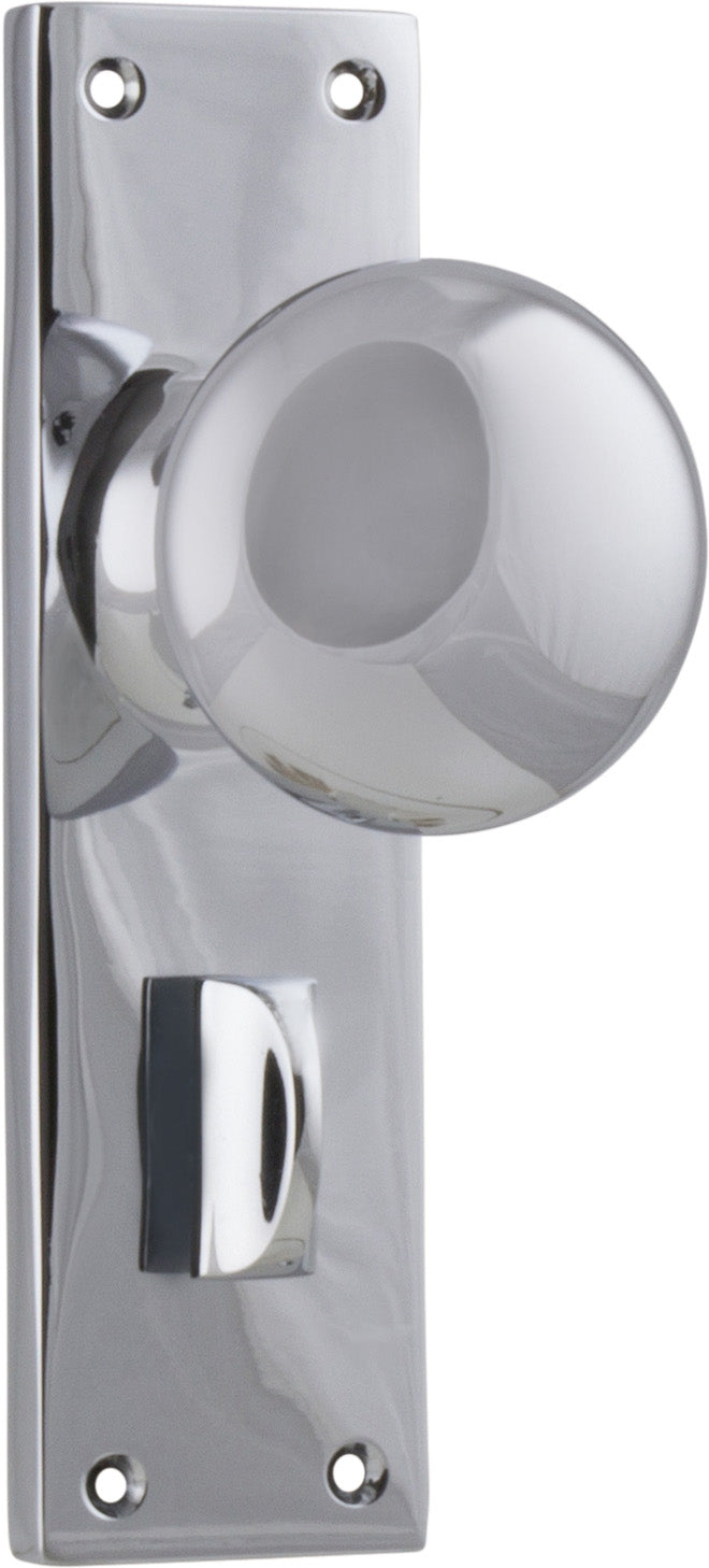 Victorian Knob - Long Backplate Chrome Plated / Privacy | Privacy