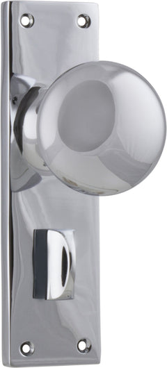 Victorian Knob - Long Backplate Chrome Plated / Privacy | Privacy