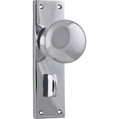 Victorian Knob - Long Backplate Chrome Plated / Privacy | Privacy