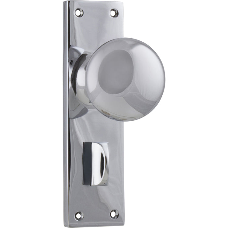 Victorian Knob - Long Backplate Chrome Plated / Privacy | Privacy