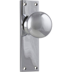 Victorian Knob - Long Backplate Chrome Plated / Latch | Passage