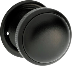 Small Milled Edged Mortice Knob - Round Rose Matt Black / Passage