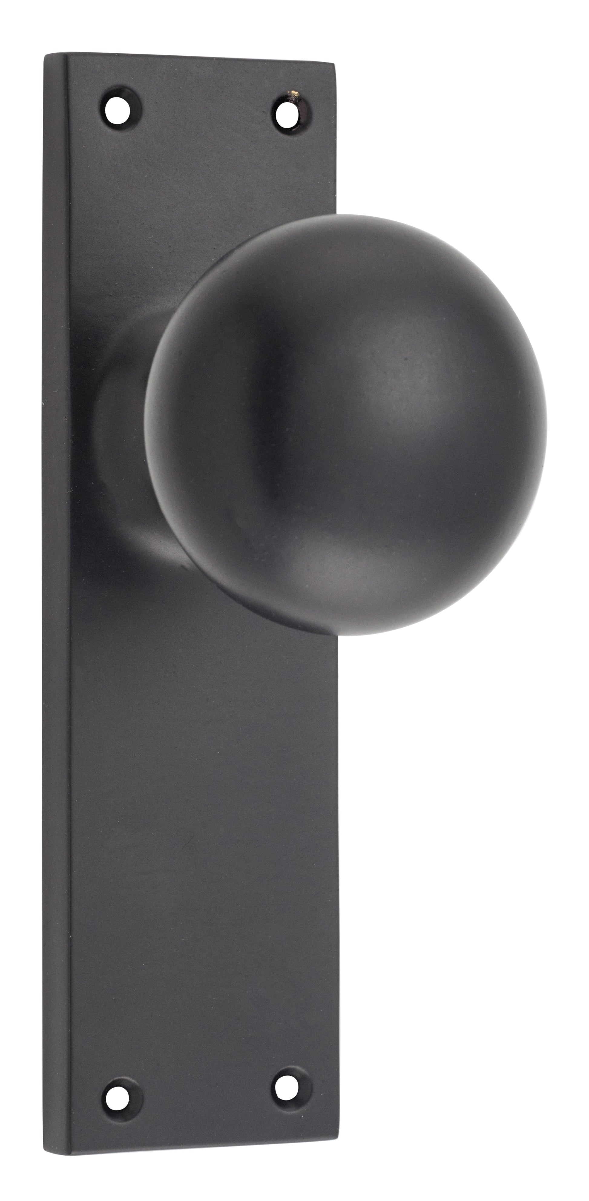 Victorian Knob - Long Backplate Matt Black / Latch | Passage