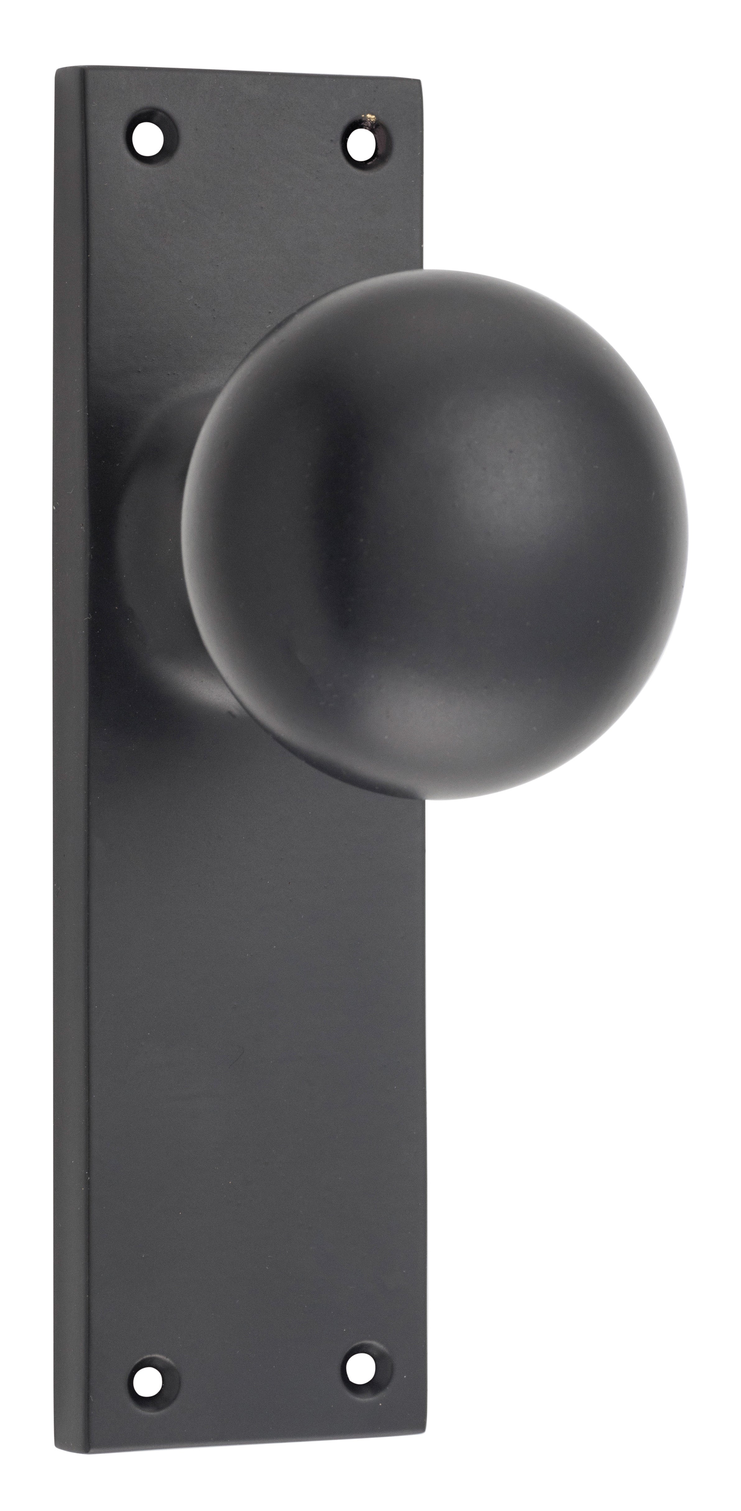 Victorian Knob - Long Backplate Matt Black / Latch | Passage