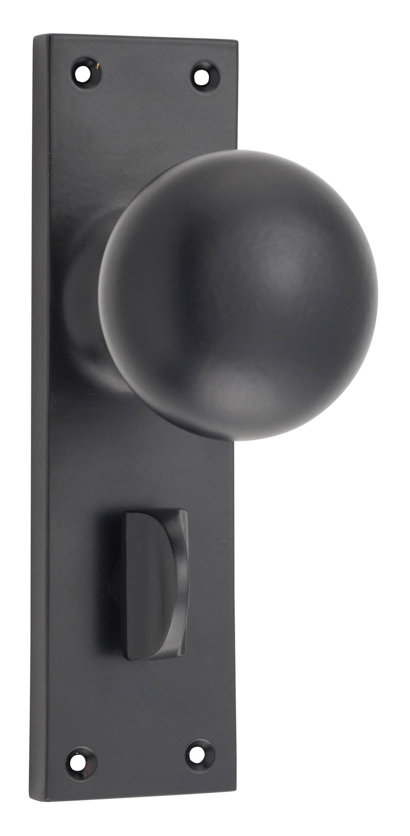 Victorian Knob - Long Backplate Matt Black / Privacy | Privacy
