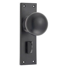 Victorian Knob - Long Backplate Matt Black / Privacy | Privacy