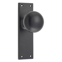 Victorian Knob - Long Backplate Matt Black / Latch | Passage