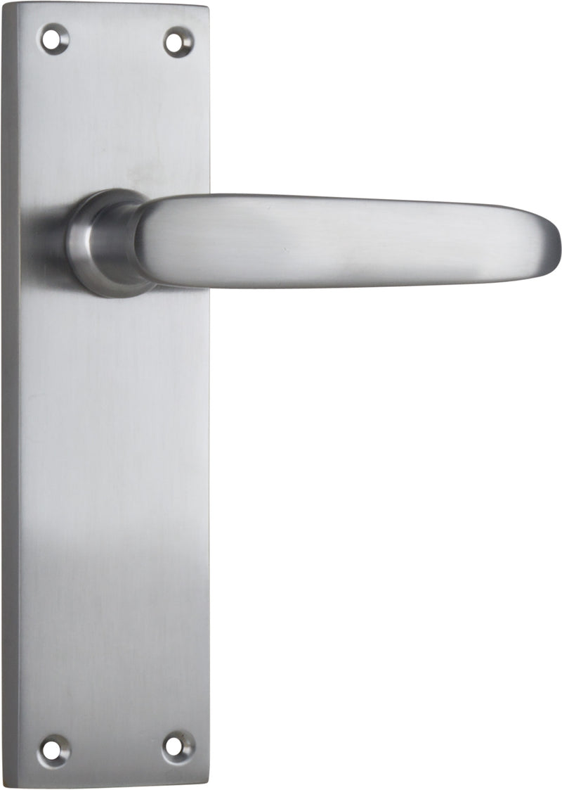 Balmoral Lever - Long Backplate Satin Chrome / Latch | Passage