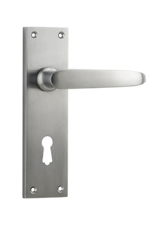Balmoral Lever - Long Backplate Satin Chrome / Lock | Lock (Skeleton Key)
