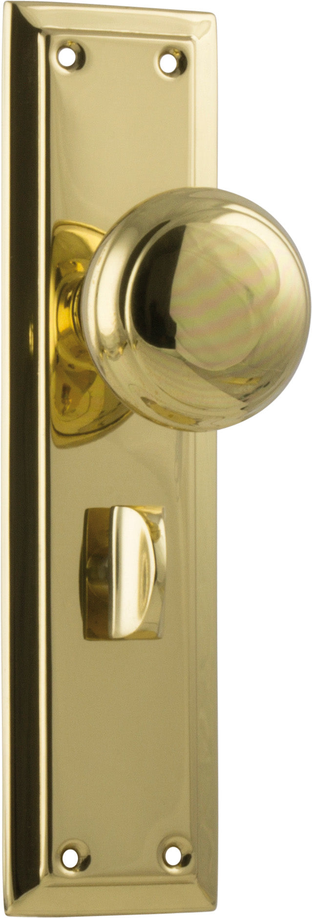 Richmond Door Knob - Long Backplate Polished Brass / Privacy | Privacy