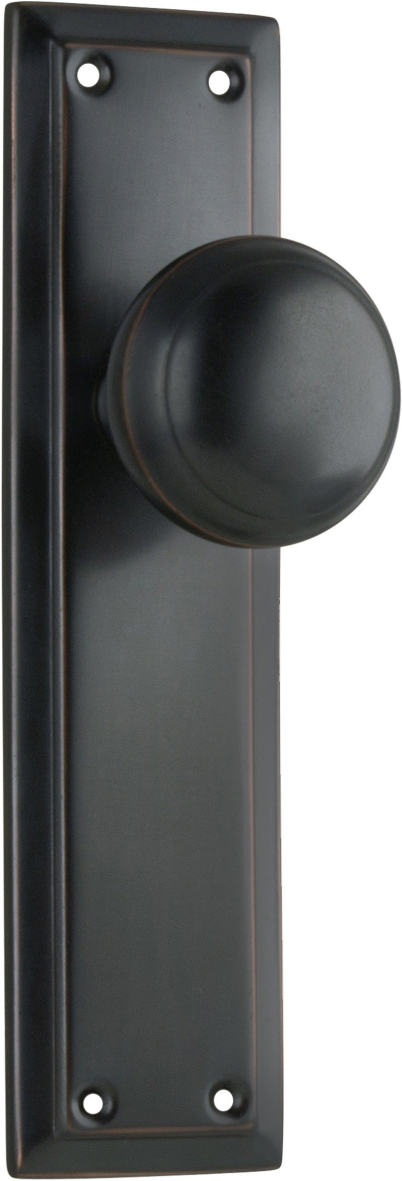 Richmond Door Knob - Long Backplate Antique Copper / Latch | Passage