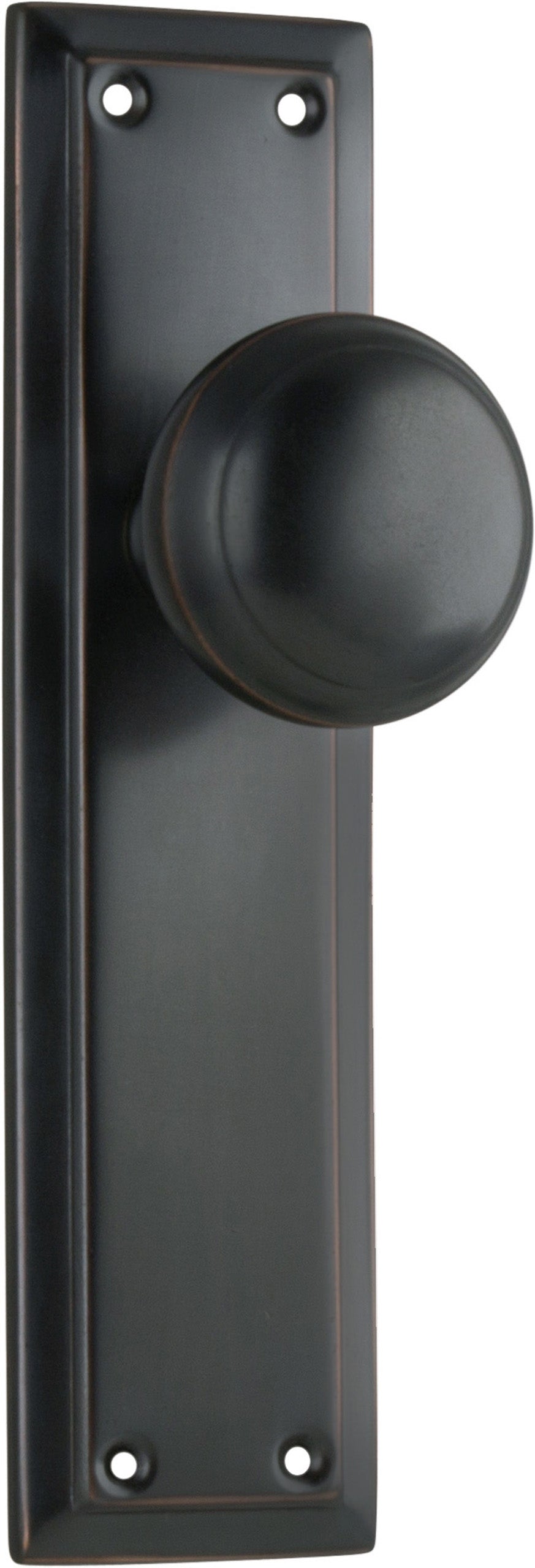 Richmond Door Knob - Long Backplate Antique Copper / Latch | Passage