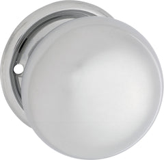 Plain Mortice Knob - Round Rose Chrome Plated / Passage
