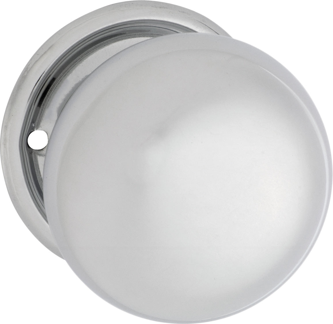 Plain Mortice Knob - Round Rose Chrome Plated / Passage