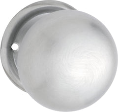 Plain Mortice Knob - Round Rose Satin Chrome / Passage